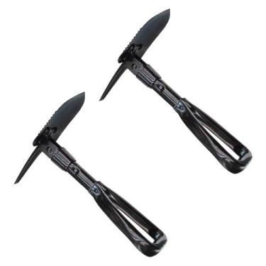 Imagem de Kit 2x Mini Pá Dobrável Vira Picareta Multi Aço Portátil P/Camping Gar