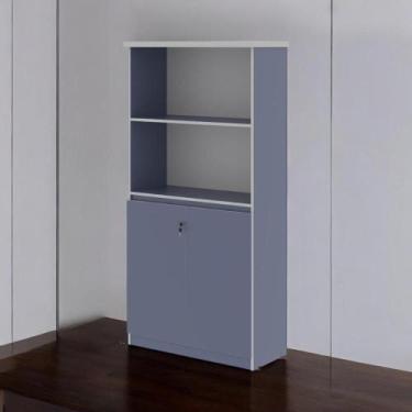 Imagem de Armário Estante com Prateleiras Línea Azul - Pleno Móveis