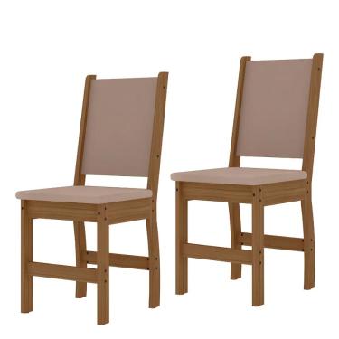 Imagem de Conjunto 2 Cadeiras Clara Poliman Móveis - Carvalho/Savana