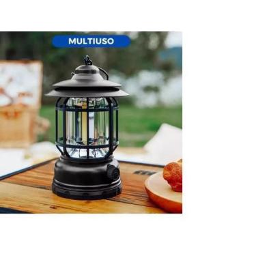 Imagem de Lampião Recarregável Placa Solar USB Camping Barraca - Bomvink