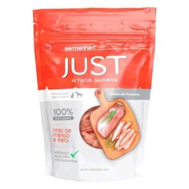 Imagem de Petisco Just Tiras Mix Pato e Frango para Cães e Gatos 75g - GERMANHAR