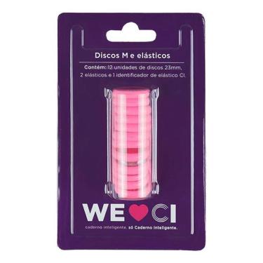 Imagem de Kit Discos M E Elásticos Para Caderno Inteligente Mci231023 Rosa Neon - Ci