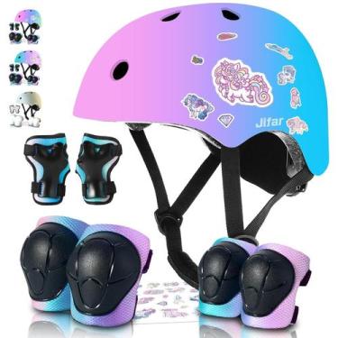 Imagem de Capacete de bicicleta infantil JIFAR Color Gradient com almofadas de 3