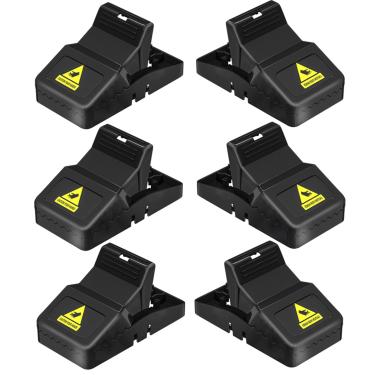 Imagem de Armadilhas para ratos ao ar livre matança rápida: grandes ratoeiras internas para casa que trabalham - pacote com 6 armadilhas para ratos de fácil configuração para fora, armadilhas de encaixe rápido