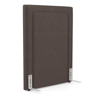Imagem de Cabeceira Cama Box Solteiro Alba 90cm com Frame Veludo Marrom - Desk Design