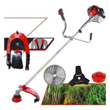 Imagem de Roçadeira a Gasolina Toyama Rt52lb 52cc com Faca 3pas + Faca Serra Lamina Videa 40 Dentes p/ Galhos e Troncos