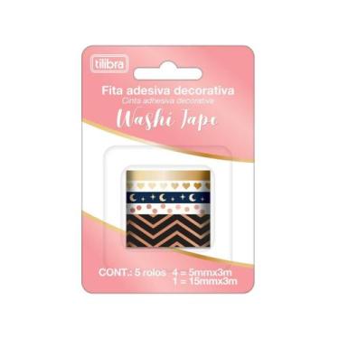 Imagem de Fita Adesiva Washi Tape Metalizada Tilibra