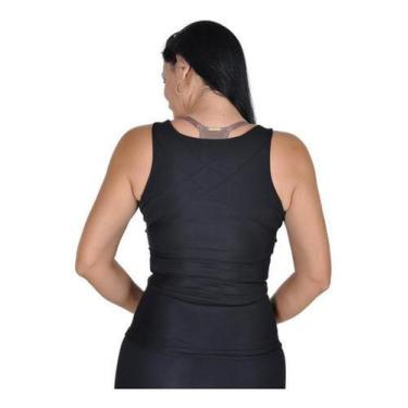 Imagem de Cinta Modeladora Feminina Slim Emagrecedora T-Shirt Térmica Ajuda Na P