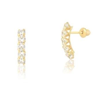 Imagem de Brinco De Ouro 18k 750 Aparador Com Zircônias - DR Joias