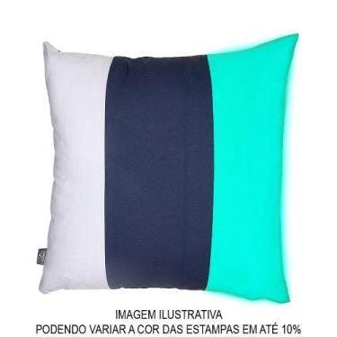 Imagem de Almofada Decorativa- Capa Pantone- Thifany (verde) Azul e Branco- 45 x