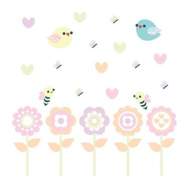 Imagem de Adesivo de Parede Infantil Jardim Tons Pastel Quarto Criança - 080ir -