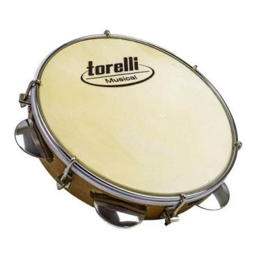 Imagem de Pandeiro Torelli Standart Revestido com Fórmica Natural Pele Animal TP