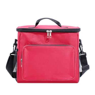 Imagem de Bolsa Térmica Lancheira com Alça Ajustável e Bolso Lateral – Ideal para Marmita, Trabalho, Academia, Escola e Passeios (Vermelho)