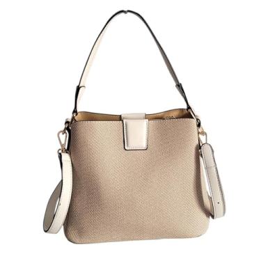 Imagem de Bolsa Feminina Pequena 3 Divisórias Couro PU Leve Alça de Mão Tiracolo Versátil Trabalho Passeio