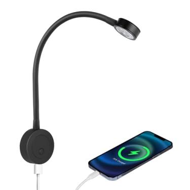 Imagem de acegoo Luz de leitura de LED de 12 V, lâmpada de leitura de cabeceira para barcos, 12 volts flexível pescoço de ganso para campista, trailer, caminhão, motorhome, interruptor regulador de intensidade de luz e carregador USB 12 – 24 V