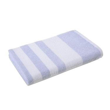 Imagem de 1 Toalha Banho Praia Piscina 430g/m2 Gigante 1,05x1,70 Vr (AZUL BRANCO - LISTRADA PREMIUM MACIA)