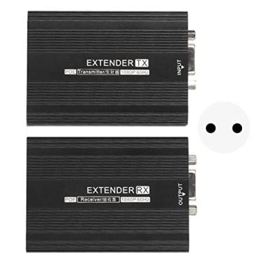 Imagem de Mini VGA Transceptor Long Range 492.1ft Plug and Play VGA Extender 3.5mm Jack AV Sync 100V-240V Videoconferência para OS X para Linux (plugue da ue)