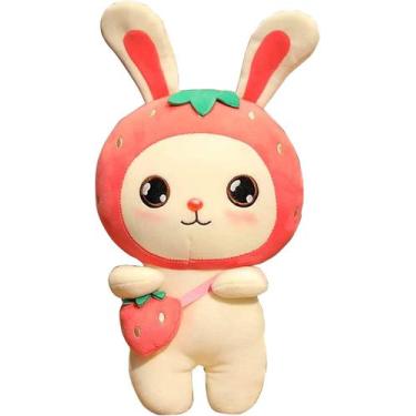 Imagem de Boneca HUOGUO Fofa Fruit Bunny Boneca Morango Coelho Almofada Macia Tr