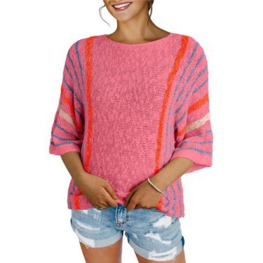 Imagem de Suéter Dokotoo Fashion Casual com gola redonda e manga 3/4 para mulher