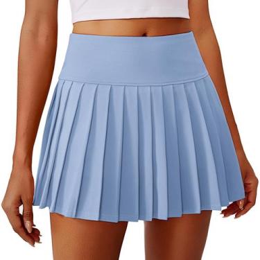 Imagem de Skort PINSPARK para mulheres, saia de tênis plissada, azul, tamanho S