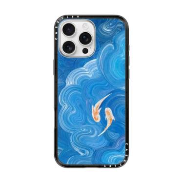 Imagem de CASETiFY Capa compacta para iPhone 16 Pro Max [fina e elegante/compatível com Magsafe/1,2 m. 2X proteção contra quedas de grau militar] - Two Little Koi - Preto transparente