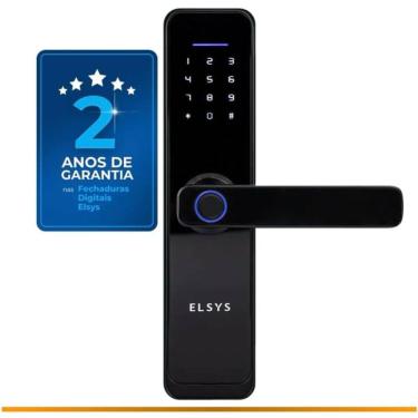 Imagem de Fechadura Digital De Embutir Wi-Fi Com Biometria Esf-De4000b - Preta