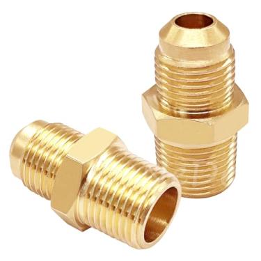 Imagem de Uenede 2 peças acoplador alargador de latão 3/20.3 cm alargador macho para 3/20.3 cm NPT tubo macho adaptador de gás bicos acessórios para tubos conectores de mangueira