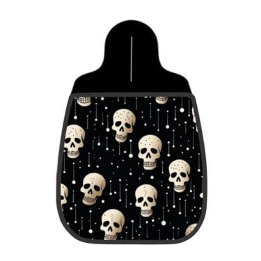Imagem de Lixeira De Carro Organizador Lixinhocar Arte Caveira Fundo Preto Bolinhas