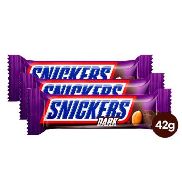 Imagem de Kit 3 Chocolate Snickers Dark 42g