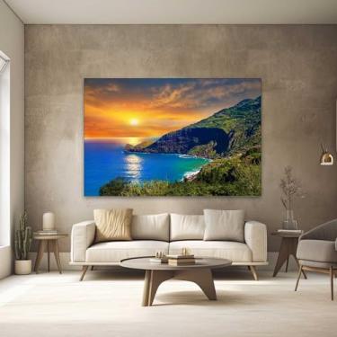 Imagem de Quadros Decorativos para Quarto Sala 90x60 Mar Penhasco Paisagem Grande Escritório Hall