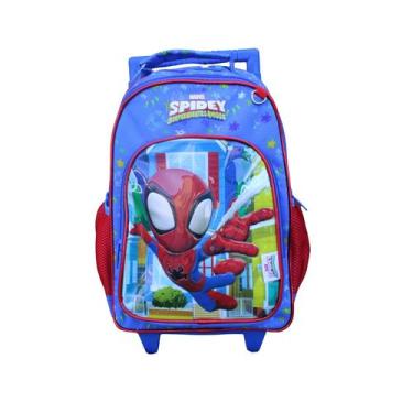 Imagem de Mochila de rodinha homem aranha chenson pequena 9l azul