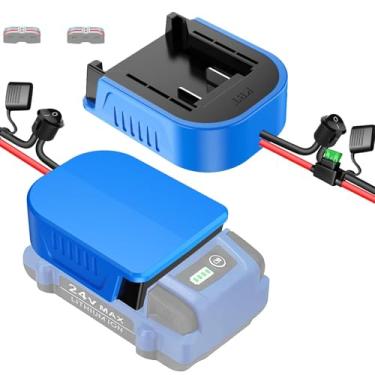 Imagem de Pacote com 2 para adaptador de roda elétrica Kobalt 24V compatível com bateria máxima com terminais fusíveis e fios, conector de alimentação para carro RC, robótica de calibre 14, caminhão RC, faça