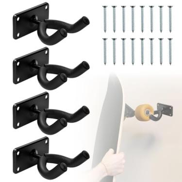 Imagem de Klevery Suporte de parede para skate – Suporte organizado para snowboard ao ar livre, esqui, acessórios longboard, 4 peças
