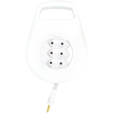 Imagem de Extensão Tomada 3 Saídas Redonda 5M Branca Ilumi Caixa 10Un