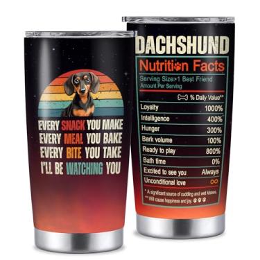 Imagem de YILOWEMY Presentes de Dachshund para mulheres e homens, presentes de copo com isolamento térmico de 590 ml para mãe e pai, presentes de aniversário de Natal para amantes de cães, presentes de xícara