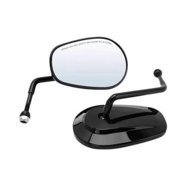 Imagem de Espelhos Laterais Retrovisores Pretos De 8MM Para Motocicletas Harley 