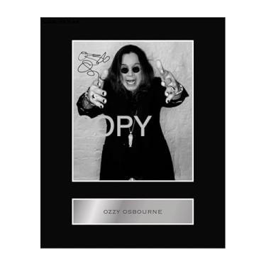 Imagem de Assinatura pré-impressa, assinada por Ozzy Osbourne, exibição de foto montada #1, imagem de autógrafo, montagem de 25 x 20 cm