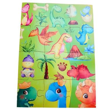 Imagem de Quebra-cabeças infantil Dinossauros Fofos de 12 peças grandes para crianças