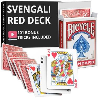 Imagem de Ted's Sterling Magic Precision Red Rider Back Bicycle Svengali Deck with Instructions for 100+ Tricks (Unspecified)