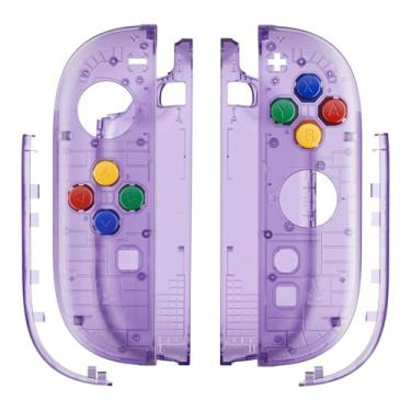 Imagem de eXtremeRate DIY Replacement Shell Buttons for Joycon 2, Housing Faceplate Case + Decorative Strips + ABXY Direction Keys + Tool for Nintendo Switch 2 Controller - Essence Version - Clear Atomic Purple