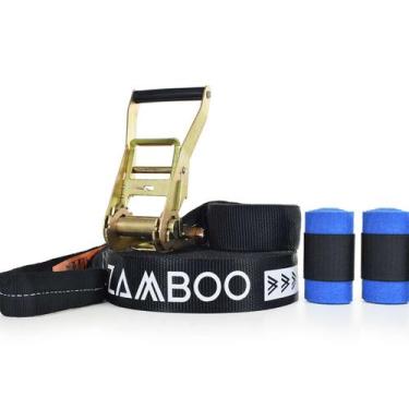 Imagem de Slackline Zamboo Kit ActionLine 20m Preto Com Catraca Reforçada Protet