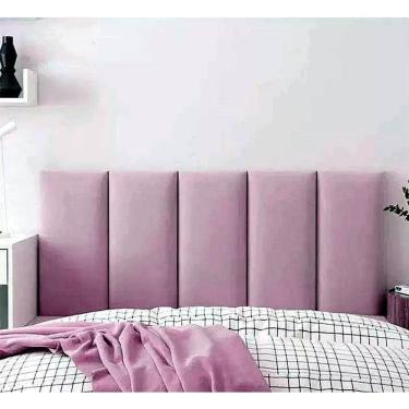 Imagem de Cabeceira Deluxe Veludo Alemão Rosê Para Cama Box Solteiro
