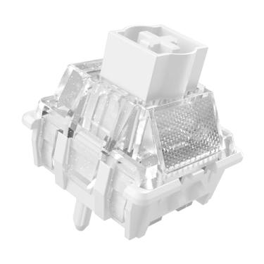 Imagem de Fejwlvs Interruptores de teclado magnéticos brancos, pré-lubrificados de fábrica pré-lubrificados com configuração livre para teclado magnético para jogos (90 peças)