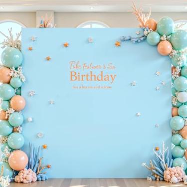 Imagem de Capa azul claro para arco de casamento, 2 x 1,6 m, arco quadrado, para chá de bebê, 2 lados, elastano, elástico para festa de aniversário, cerimônia, formatura, banquete, decoração