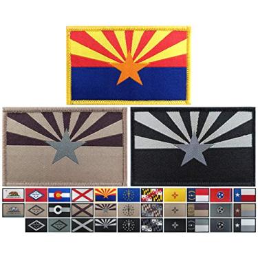 Imagem de JBCD Pacote com 3 emblemas da bandeira do Arizona, emblema tático, emblema da bandeira do orgulho para roupas, chapéu, equipe militar