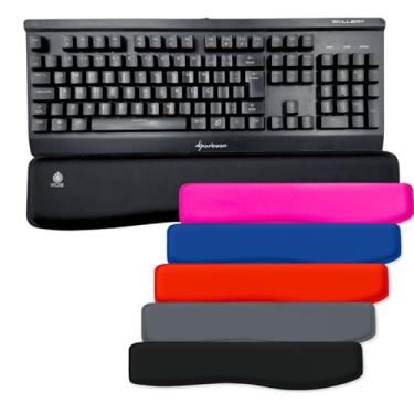 Imagem de Mcsb Apoio De Punho Teclado Ergonômico Descanso Macio Almofada Ortopédico Pulso Tendinite Nr17 Pulso Digitação Confort Suporte Espuma Gel (Preto)