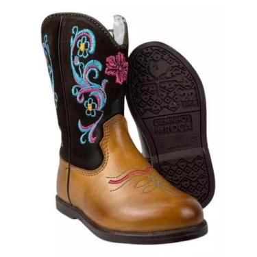 Imagem de Bota Texana De Criança Caminhos da Roça Original Com Cano Bordado Sola