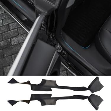 Imagem de YIJINSHENG Para modelo Y Juniper 2025 2026 Protetor de peitoril de porta dianteiro e traseiro sem costura Proteção total protetor de entrada de porta Pedal Kick Protection Strip Acessórios 2 peças