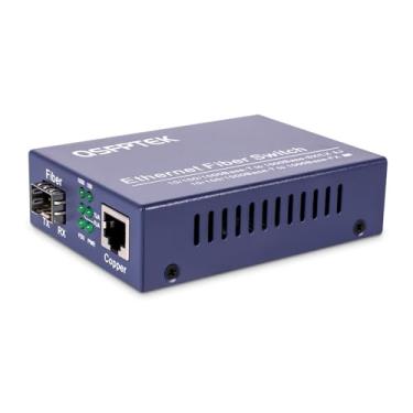 Imagem de QSFPTEK Conversor De Mídia Gigabit, 1X 10/100/1000Base-T RJ45 Para 1X 1000Base-X Fiber To Ethernet SFP Slot Compatível Com Mini Módulos Gbic Ethernet Para Fibra SFP Único Mode Dual SC Fiber