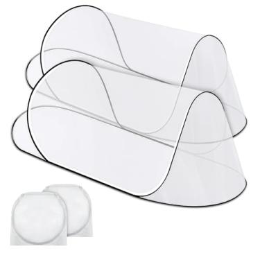 Imagem de Pacote com 2 barracas de mosquiteiro extra grande para cama, acampamento e pátio – Rede portátil dobrável para insetos (198 x 79 x 56 cm) - Cobertura de malha interna e externa para adultos, bebês